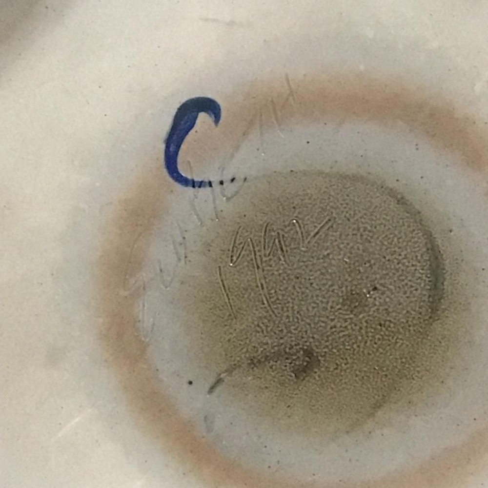 Rowe Pottery Works 1992 Santa Claus Salt Glaze Stoneware Plate Blue Cobalt 10in - Picture 9 of 11